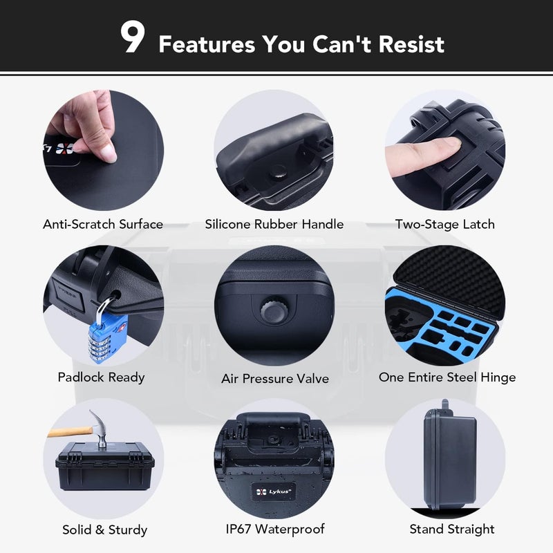 Lykus Titan AT110 Waterproof Hard Case for DJI Avata, Goggles 2/Goggles Integra, and FPV Remote Controller, Support up to 9 Avata batteries and 3 Goggles batteries [CASE ONLY] - Image 5